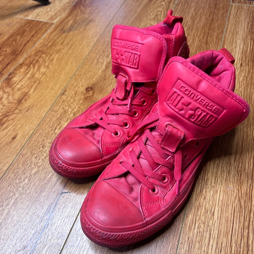 Converse red hi tops